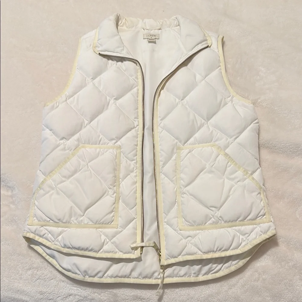 J.Crew Ivory Quilted Vest